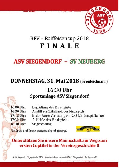 Cupfinale Flugblatt